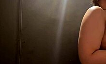 Public Play with Natural Tits and Nipple Clamps