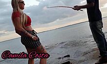 Blonde Wife Giving Cumshot To Unknown Black Fisherman