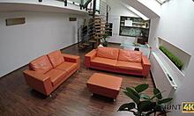 Blonde stops fighting with boyfriend for stranger's money!