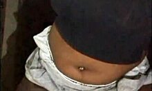 The next door ebony milf flashed her saggy tits in shorts