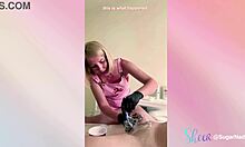 he let a russian blonde near his cock she made him cum hard