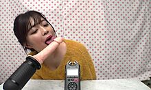 japanese babe performs masturbation show with toys and cumshot