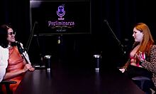 gostosa ruiva fica pelada e mostra seus enormes peitos após ser entrevistada pela apresentadora nua bia hot - natasha fiore watch on sheer red