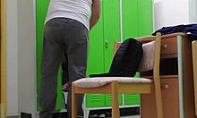 Changing clothes at work voyeur style