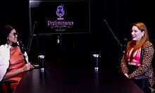 gostosa ruiva fica pelada e mostra seus enormes peitos após ser entrevistada pela apresentadora nua bia hot - natasha fiore watch on sheer red