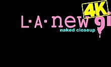 Adorable blonde beauty reveals her sexy body in a teasing solo show