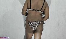 animal print part 1 - crossdressing in lingerie by indian performer