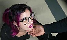 Chilean woman in public parking lot