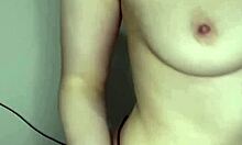 Horny british slut girlfriend squirts in webcam masturbation orgasm