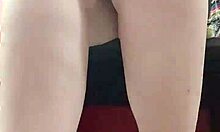 after workout, stepsister tries shoes in store, showing dirty feet and panties