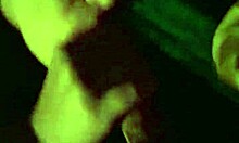 Outdoor flashing and teasing wet pussy with big dick by campfire