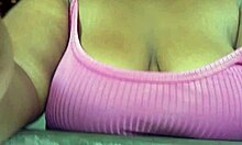 Naughty Believer Flashes Big Tits at Men on the Street