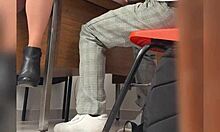 Mature Mexican Teacher Calls Student To Classroom Recorded Behind Door