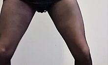 cum compilation tgirl with big cock cumming in pantyhose