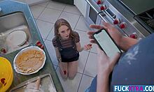 madi collins gets big choco chip in kitchen