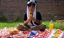 Lara's picnic full vomit barf fetish movie.