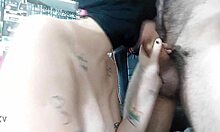 I Suck My Shy Argentine Stepbrother's 20 Centimeter Monster Dick While He Stares At My Big Tits. He Gets Hard From The View.