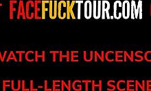 big lips latina slut gets face fucked hard against wall