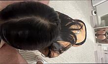 Cheap whore housewife gives best blowjob while worshiping big fat ass