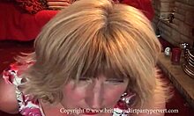 british housewife rosemary lifts her skirt and masturbates with a candle