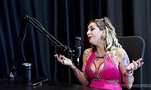 Julia Fontanelli's best moments in preliminaries podcast with Bia Hot, part 3, featuring toys, handjob, orgasm, and sheer red lingerie.