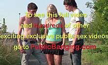 Extreme Teen Threesome Unfolds in Busy Street Traffic