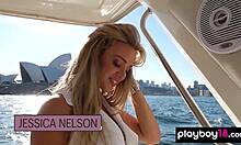 petite teen blondie jessica nelson reveals pussy on yacht