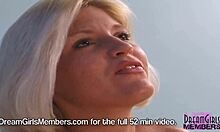 Have you seen this amazing tanned blonde playing with her pierced pussy? It's driving me wild.