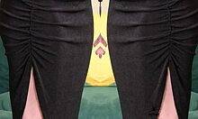 Kit Summers in Two-Piece Black Outfit