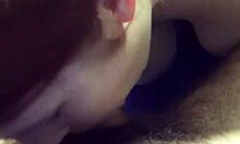 Amateur redhead with big tits passionately loves sucking and giving handjob to dick in pov!