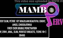 petite ebony teen chocolatinha's first double anal penetration