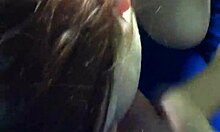 Amateur redhead with big tits passionately loves sucking and giving handjob to dick in pov!