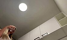 Hot Sexy All Natural Big Tits Braless Wife Goes No Panties In The Kitchen