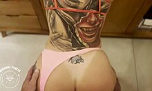 He saw the hot redhead in the kitchen in just a bikini and fucked her