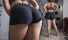 Milf Teases Ass in Tight Shorts