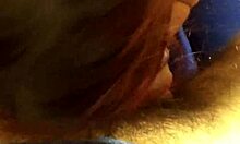 Amateur redhead with big tits passionately loves sucking and giving handjob to dick in pov!