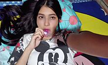 18-Year-Old College Girl Masturbates With Dildo