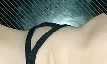 Sexo anal con candy en tanga de tiras negra recibe todo mi semen en su ano