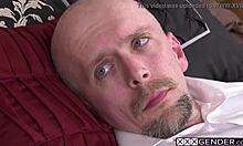 Hot tranny Claire Tenebrarum catches stepdad watching porn and swallows his dick