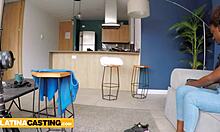 skinny ebony latina girl gets shocked when her ass gapes from hard anal fucking with big dick