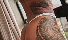 I gave a blowjob to the big black guy and he came inside