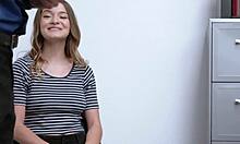 Deep Throat At The Mall Office By This Lovely Naughty Shoplifter Teen 18+!