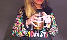 bonneyuwu in pajamas masturbates with dildo and plush