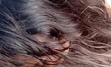 Intense balcony blowjob and pussy exposure