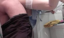 treason wife slut wife when husband is away in shower neighbor fucked my wife in doggy style and cum in pussy close up cumshot creampie cream pie sexy blonde milf takes shower natural tits