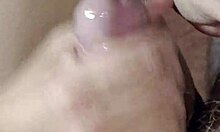 korean wife sucks cock in close-up, feeling the cum build