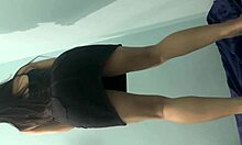 College Girl Ass Workout In Skirt