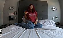 oh wow, the young latina girlfriend says the condom slipped off. it doesn't matter, just don't cum inside.