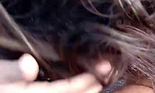 Intense balcony blowjob and pussy exposure