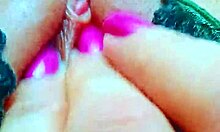 Strawberry pink pussy fingering her clit